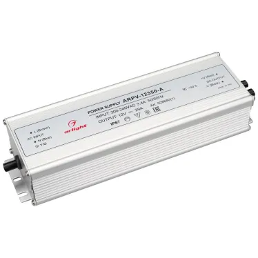 Блок питания ARPV-12350-A (12V, 29.0A, 350W) (ARL, IP67 Металл, 3 года)