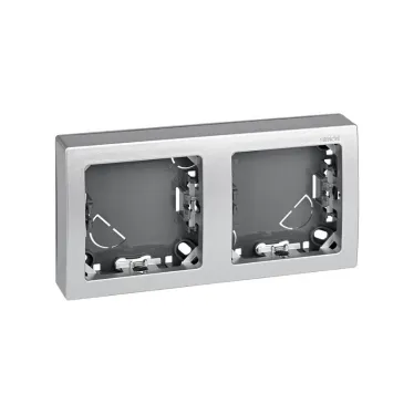 Рамка на 2 поста горизонтальная 75х146 мм, S73L, алюминий