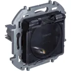 Розетка 2К+З IP 44 с откидной крышкой и шторками немецкий стандарт 16 А 250 В~ INSPIRIA антрацит