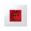 Розетка 2P+E Schuko со шторками, безвинтовой зажим, 16А 250В, S27, красный