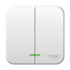 Выключатель наружный двухклавишный BLANCA (cх.5) металлическая пластина 6A, 250B, белый