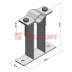 Кронштейн для мачт плоский 200 мм П-образный,