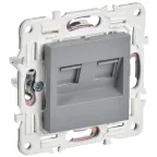 SKANDY Розетка компьютерная двойная RJ45 кат.6 SK-K04Gr серый IEK