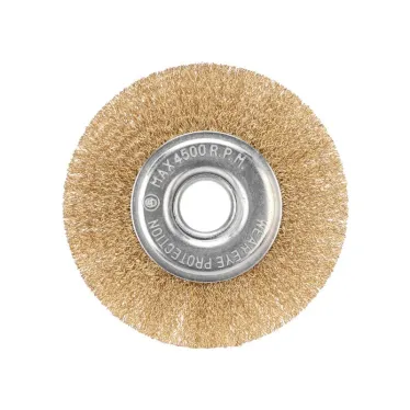 Щетка дисковая для УШМ витая латунированная проволока 125 мм, отв. 22,23 мм