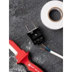 Вилка прямая без заземления черная 6А 250В