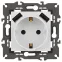 Розетка 2P+E 16A-250В, штор. с 2xUSB 5В-3А, Эра Elegance, белый 14-4109-01