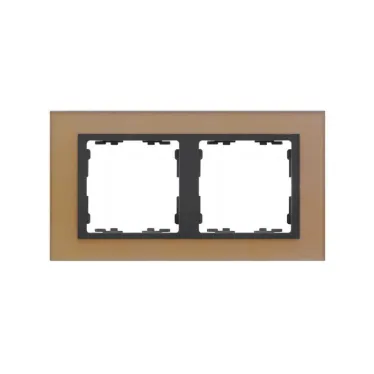 Рамка на 2 поста, S82N, медь - графит (стекло)