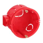 Коробка установочная KUTS-68-42-s-red усиленная для твердых стен с саморезами, стыковочные узлы красная IP20