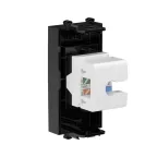 Avanti Компьютерная розетка RJ-45 без шторки модульная кат.5е Черный квадрат 1 модуль