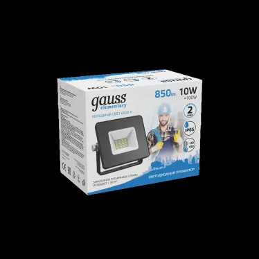 Прожектор светодиодный ДО 10 Вт 900 лм 6500К AC 220В IP65 76х93х28мм Elementary Gauss