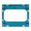 Стокгольм Рамка для розетки 2-местная белая с линией цвета синий