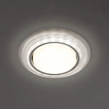 Светильник ДВО-15w GX53 без лампы со светодиодной подсветкой 4000К прозрачный хром