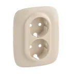 Valena ALLURE Лицевая панель для двойной силовой розетки 2х2К+З Слоновая кость