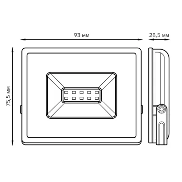 Прожектор светодиодный Gauss LED 10W 700lm IP65 6500К белый | 613120310 | Gauss