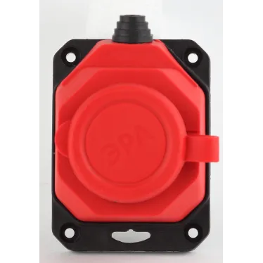 Колодка каучуковая с/з 1гн 16A IP44 красная (24/240/1440)