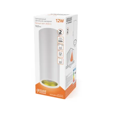 Светильник светодиодный декоративный бытовой HD012 12W (белый золото) 3000K 79x200мм | HD012 | Gauss