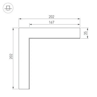 Угол SL-LINIA65-F внутренний (arlight, Металл) | 030124 | Arlight