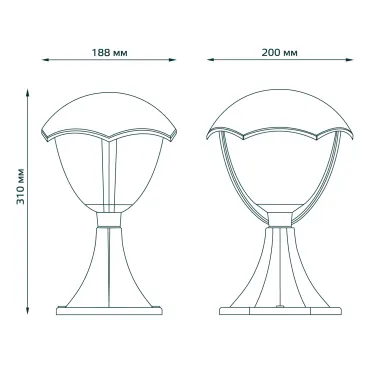 Светильник садово-парковый Aura на постамент 200*200*310mm, 170-240V / 50Hz, 1xE27, Max.60W, IP54 | GD029 | Gauss