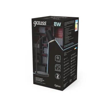 Светильник настольный Qplus GTL603 8W 600lm 4000K 170-265V черный диммируемый LED 1/8 | GT6032 | Gauss