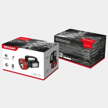 Фонарь рабочий поисковый с основным и боковыми светом 6 Вт + 10 Вт, 220 В, встроенный аккумулятор, 5 ч автономной работы | 75-7823 | Rexant