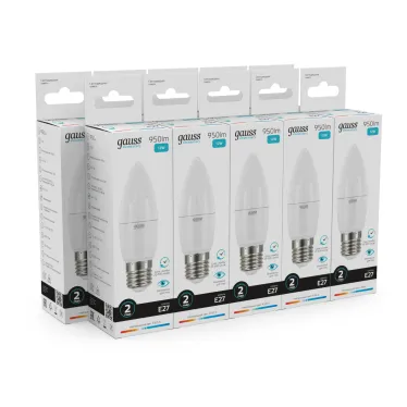 Лампа светодиодная Elementary Свеча 12W 950lm 4100K E27 LED 1/10/100 | 30222 | Gauss