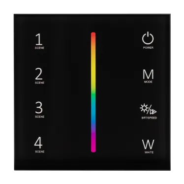 Панель SMART-P22-RGBW-G-IN Black (12-24V, 4x3A, Sens, 2.4G) (Arlight, IP20 Пластик, 5 лет) | 033766 | Arlight