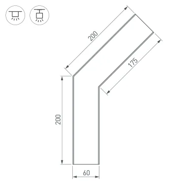 Угол SL-LINE-6070-135 (arlight, Металл) | 030138 | Arlight