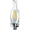 Лампа светодиодная LED 4Вт Е14 230В 4000К NLL-F-FC35-4-230-4K-E14 свеча на ветру прозрачная | 61341 | Navigator