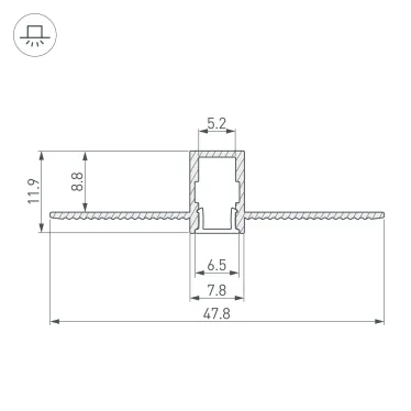 Профиль SL-LINIA8-FANTOM-2000 ANOD (Arlight, Алюминий) | 034986 | Arlight