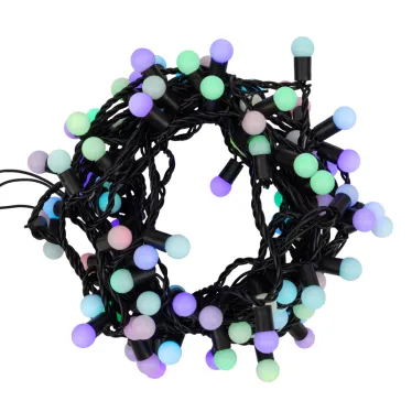 Гирлянда "Мультишарики" Ø17,5 мм, 10 м, черный ПВХ, 100 диодов, цвет RGB | 303-509-2 | NEON-NIGHT