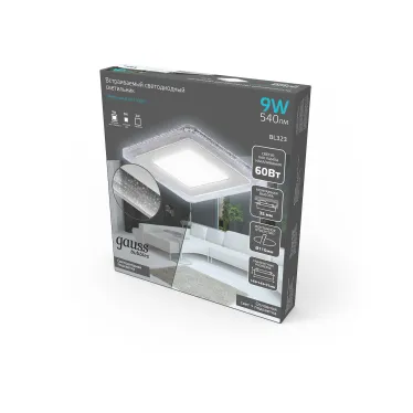 Светильник светодиодный Bubbles BL323 Квадр. 6+3W LED 4000K 540лм143x143мм O110 1/40 | BL323 |Gauss