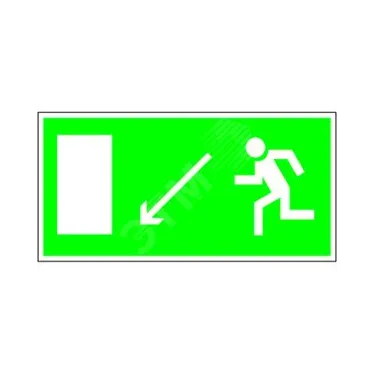 Знак безопасности BL-4020.E08"Напр. к эвакуационному выходу налево вниз" | a12942 | Белый свет