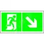 Знак безопасности BL-3015A.E36"Напр. к эвакуационному выходу направо вниз" | a18179 | Белый свет