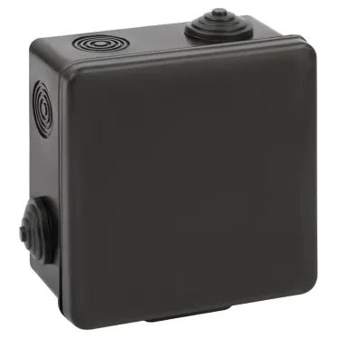 Распределительная коробка KOR-100-100-50-8g-B открытой установки черная 100х100х50мм с гермовводами 8 вх. IP54