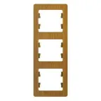 GLOSSA Рамка 3 поста вертикальная дуб