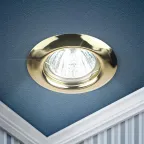 Светильник штампованный MR16,12V/220V, 50W золото ST3 GD