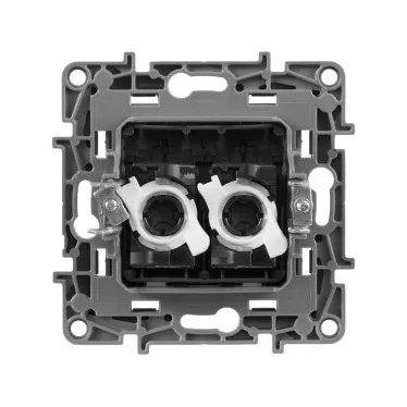 ETIKA Двойная розетка RJ 45 категория 5е UTP алюминий