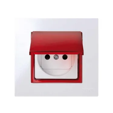 Вставка с крышкой для розетки в 2701610-.., ...620-..., 630-..., 640-030, S27Pl, красный прозрачный