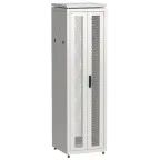Шкаф напольный сетевой 19' LINEA N 42U 600х600мм передняя распашная перфорированная дверь задняя перфорированная серый