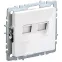 BRITE Розетка компьютерная двойная RJ45 кат.6 РК11-2-БрБ белый IEK