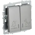 BRITE Выключатель 2-клавишный с индикацией для отелей 10А ВС10-2-9-БрС сталь IEK