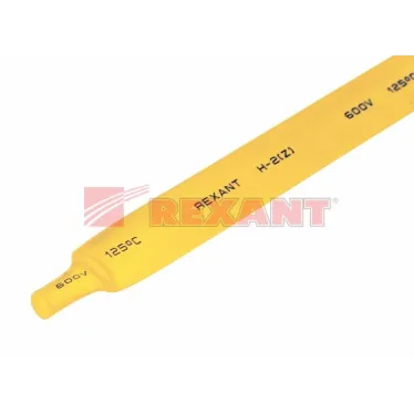 Термоусаживаемая трубка 9,0 4,5 мм, желтая, упаковка 50 шт. по 1 м, REXANT