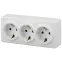 Розетка 3х2P+E Schuko, 16A-250В, ОУ, Эра Эксперт, белый, 11-2208-01