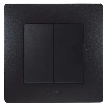 ETIKA Переключатель двухклавишный антрацит автоматические зажимы 10AX