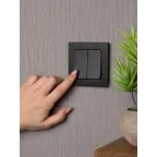 Стокгольм Механизм Выключателя 2-кл. проходного 10А черный