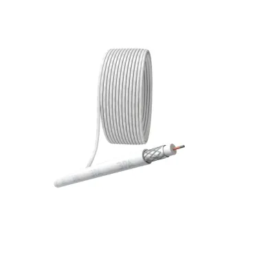 Кабель коаксиальный RG-6U 75 Ом CCS/(оплётка Al 48%) PVC белый 50м SIMPLE