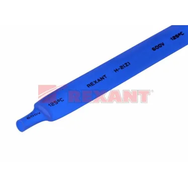 Термоусаживаемая трубка 12,0 6,0 мм, синяя, упаковка 50 шт. по 1 м, REXANT