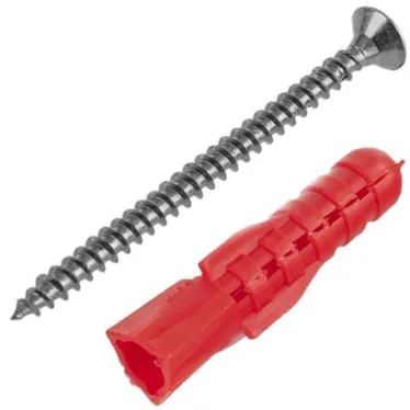 Шуруп универсальный 3.5х50 потайная головка оцинкованный + дюбель трехсегментный 6х35 (24шт)