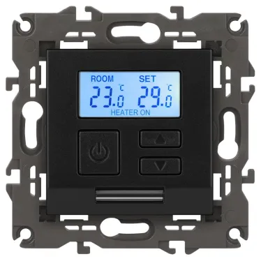 Терморегулятор универс.230В-Imax16А, Эра Elegance, антрацит, 14-4111-05