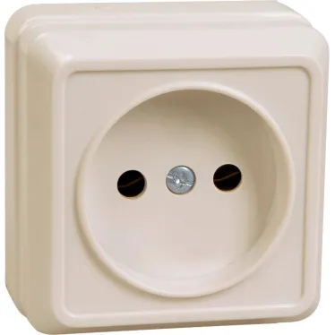 ОКТАВА Розетка без крышки наружная бежевая 10А